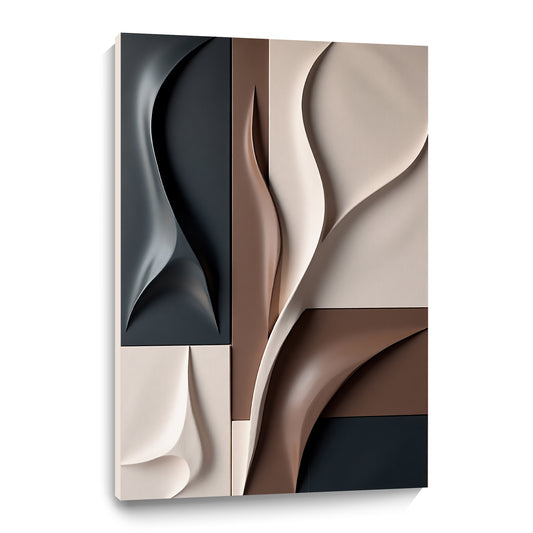 Beige and Brown dark green Wall Sculptures, 3D Wood Wall Art, Minimalist Wall Hanging Home Decor