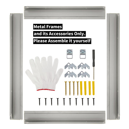 Metal Floating Picture Frame for Canvas Oil Painting, DIY Canvas Picture Frame, 1.5 Inch Depth for Canvas Prints Wall Art/Portrait/Landscape Living Room Bedroom Kitchen Decor (silver)