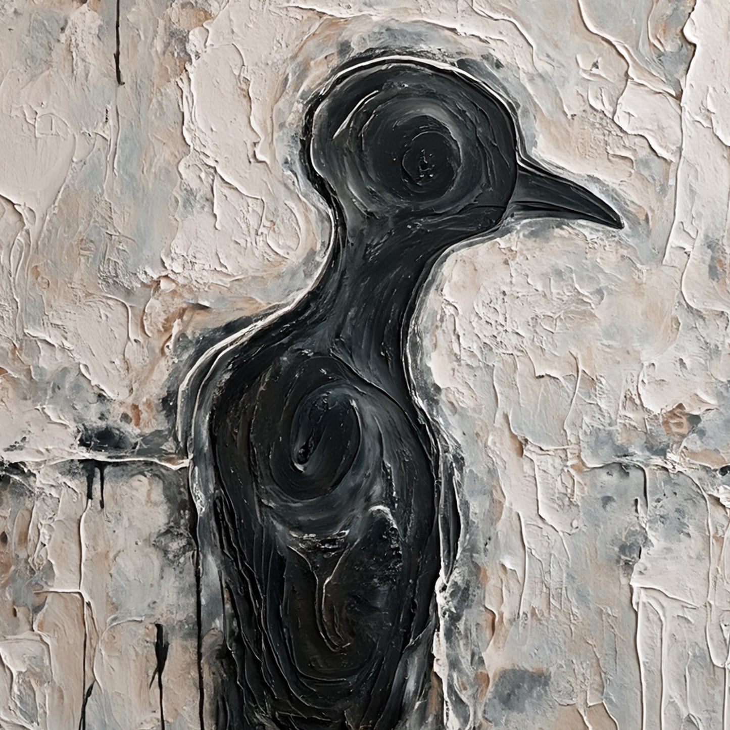 Square modern abstract wall art, hand-painted oil painting