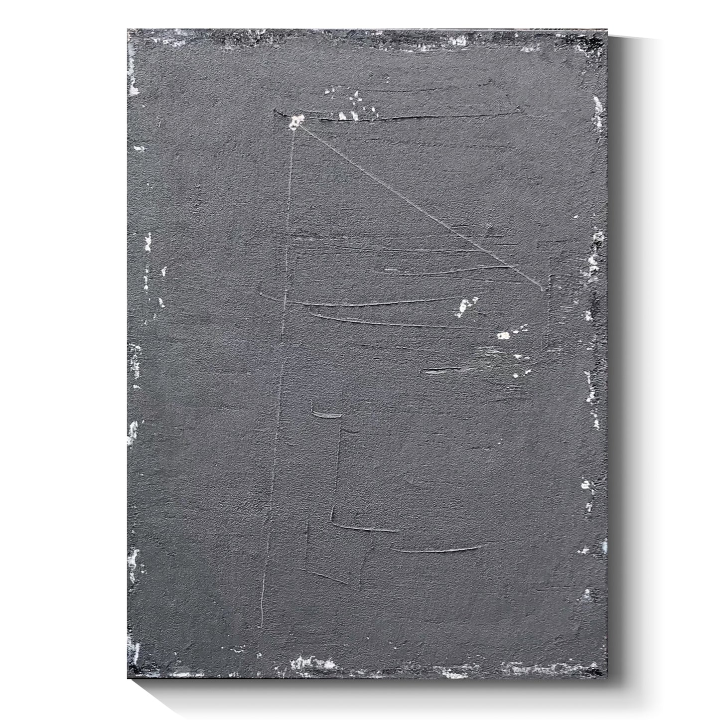 Black abstract wall art, hand-painted oil painting