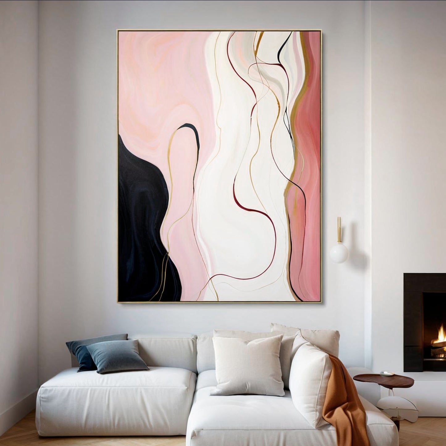 Metal Floating Picture Frame for Canvas Oil Painting, DIY Canvas Picture Frame, 1.5 Inch Depth for Canvas Prints Wall Art/Portrait/Landscape Living Room Bedroom Kitchen Decor (gold)