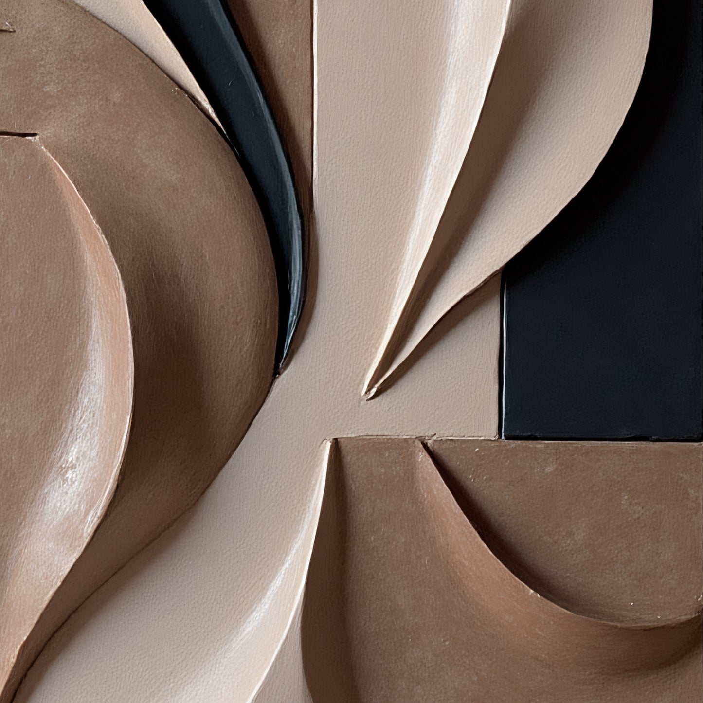 Beige and Brown dark green Wall Sculptures, 3D Wood Wall Art, Minimalist Wall Hanging Home Decor