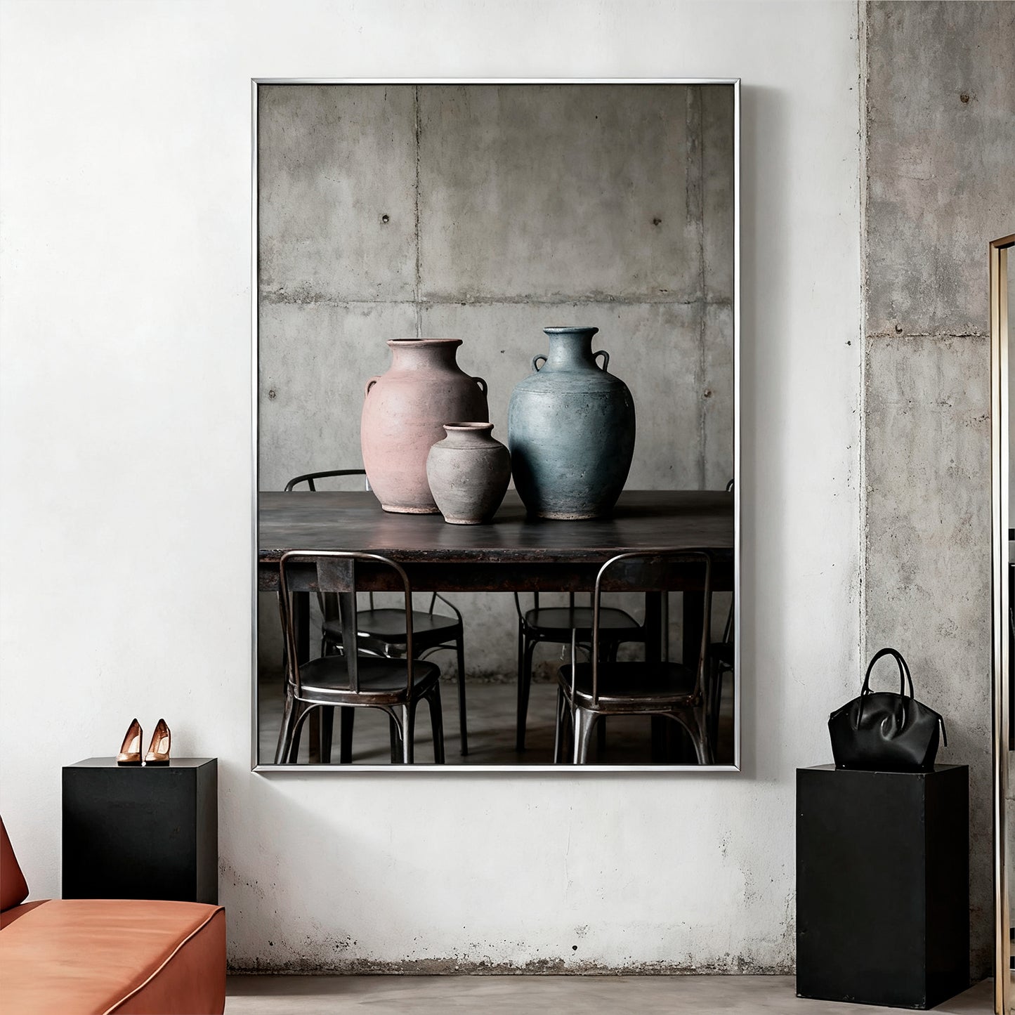 Metal Floating Picture Frame for Canvas Oil Painting, DIY Canvas Picture Frame, 1.5 Inch Depth for Canvas Prints Wall Art/Portrait/Landscape Living Room Bedroom Kitchen Decor (silver)