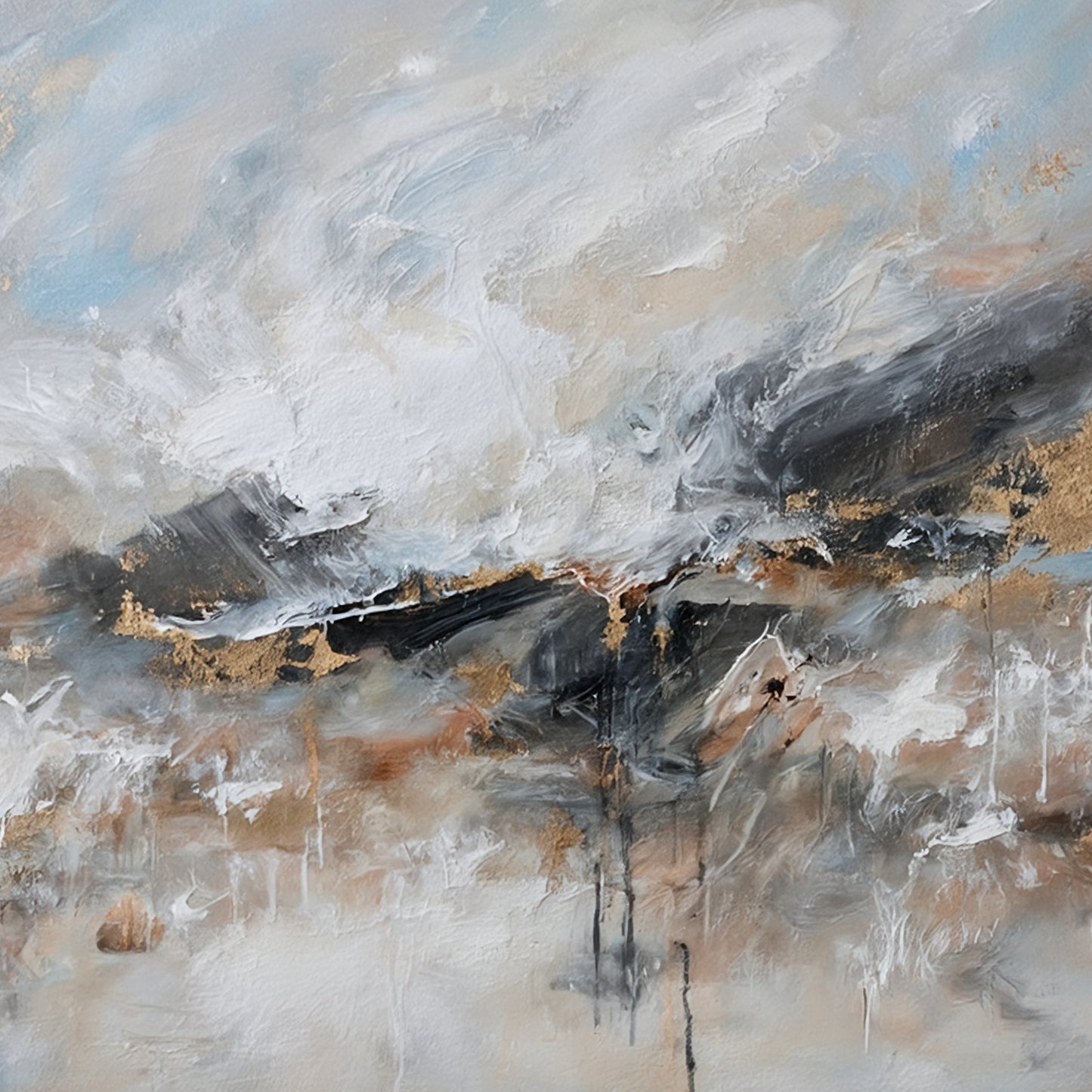 Banner modern abstract wall art, hand-painted oil painting
