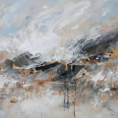 Banner modern abstract wall art, hand-painted oil painting