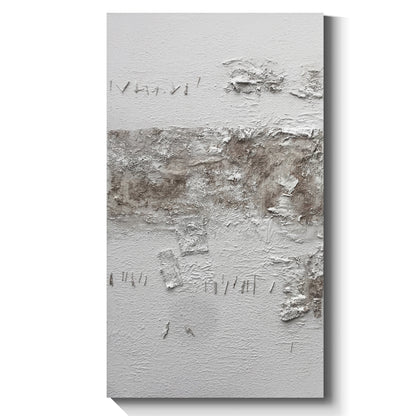 Gray+white wall art, hand-painted oil painting