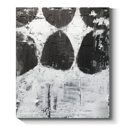 Black, white and gray simple wall art, hand-painted oil painting