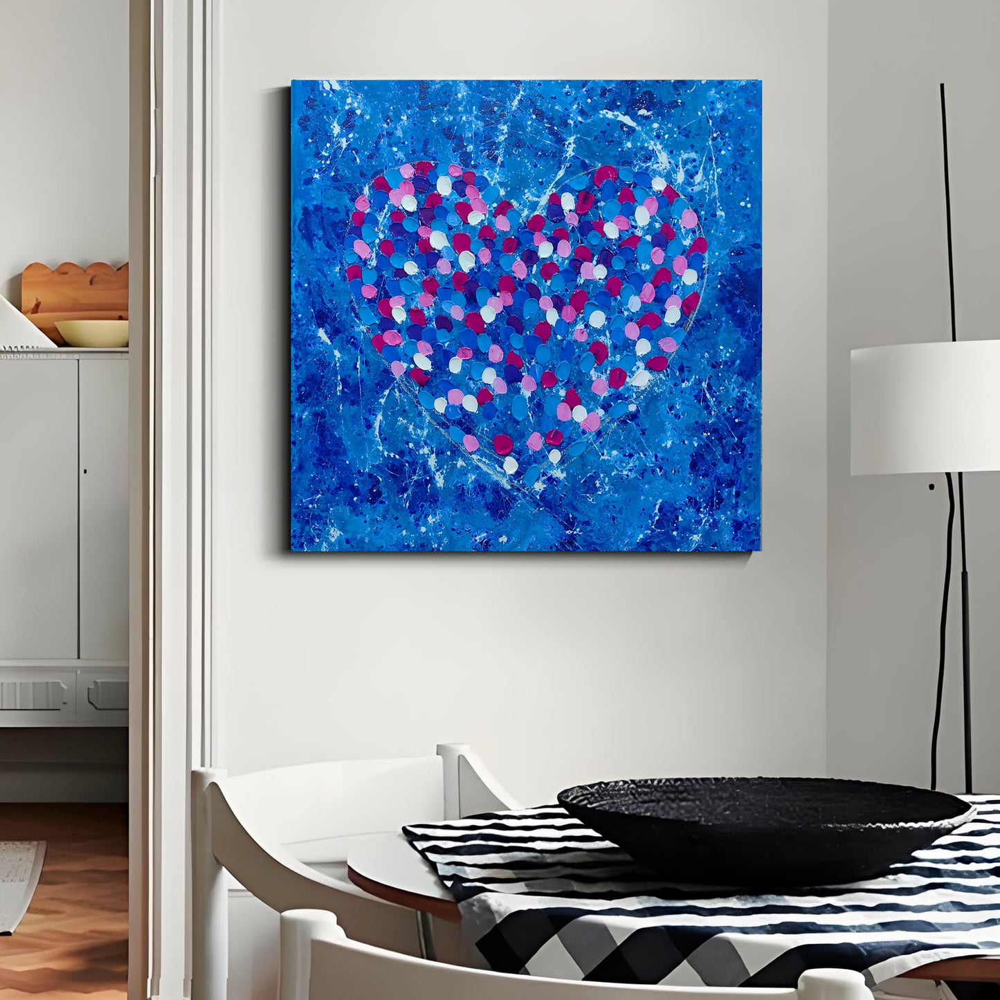 “Multi colored heart” 100% handpainted
