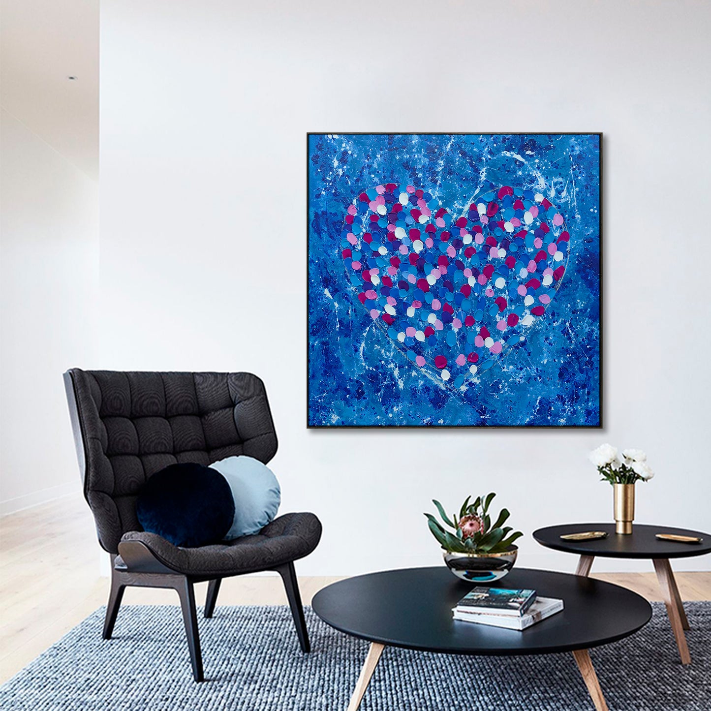 “Multi colored heart” 100% handpainted