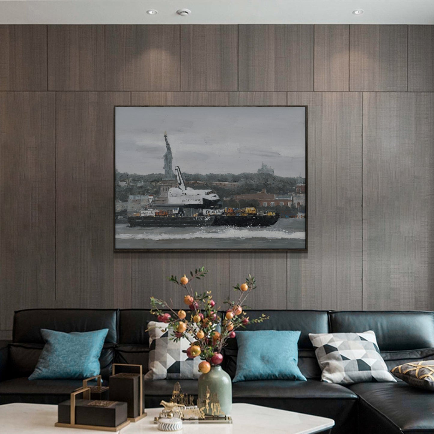 "Space Shuttle and One of the Statue of Liberty"Giclee Prints