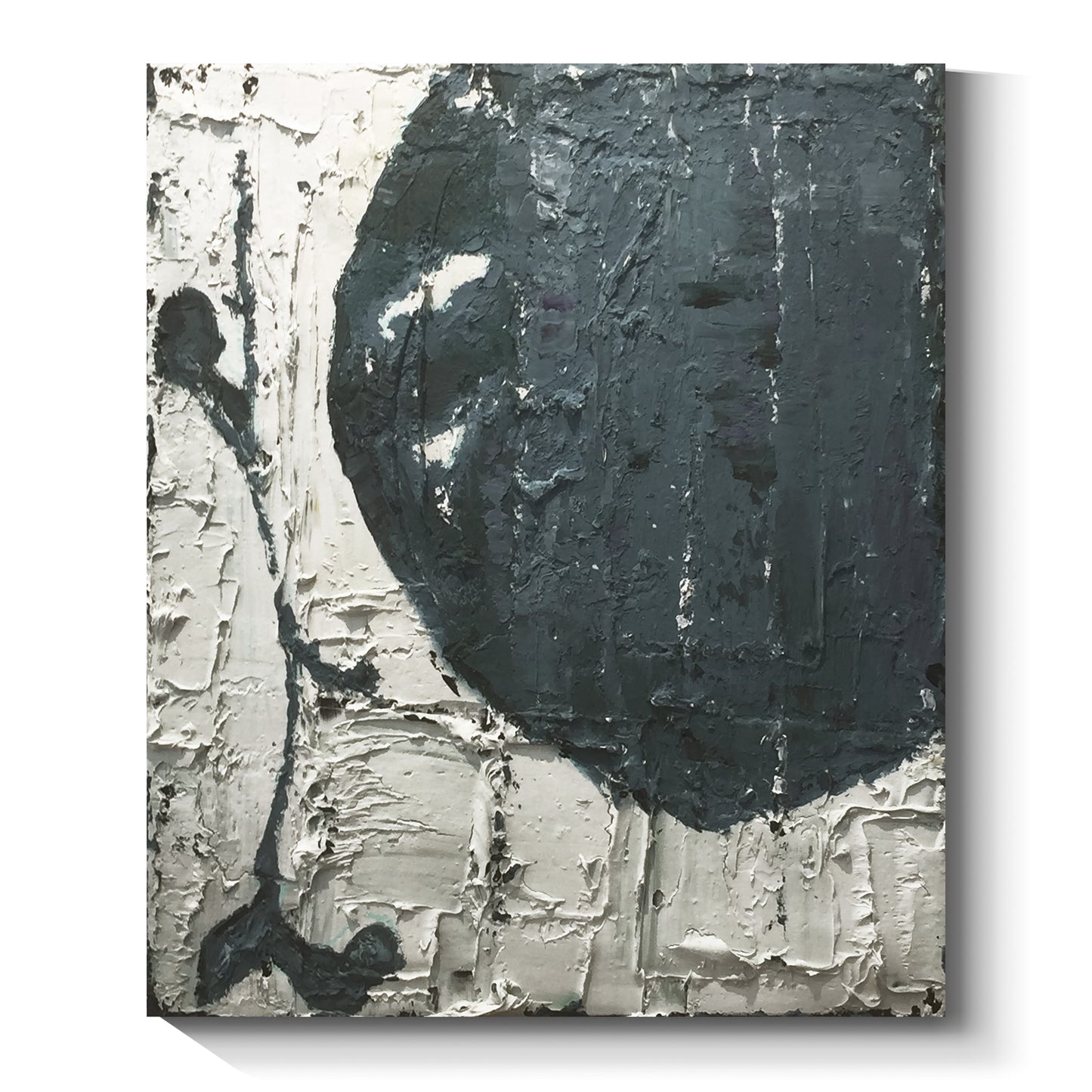Black, white and gray simple wall art, hand-painted oil painting