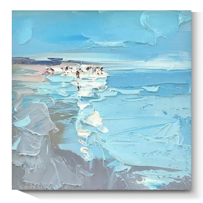 'Touching the Sea'Hand drawn oil painting