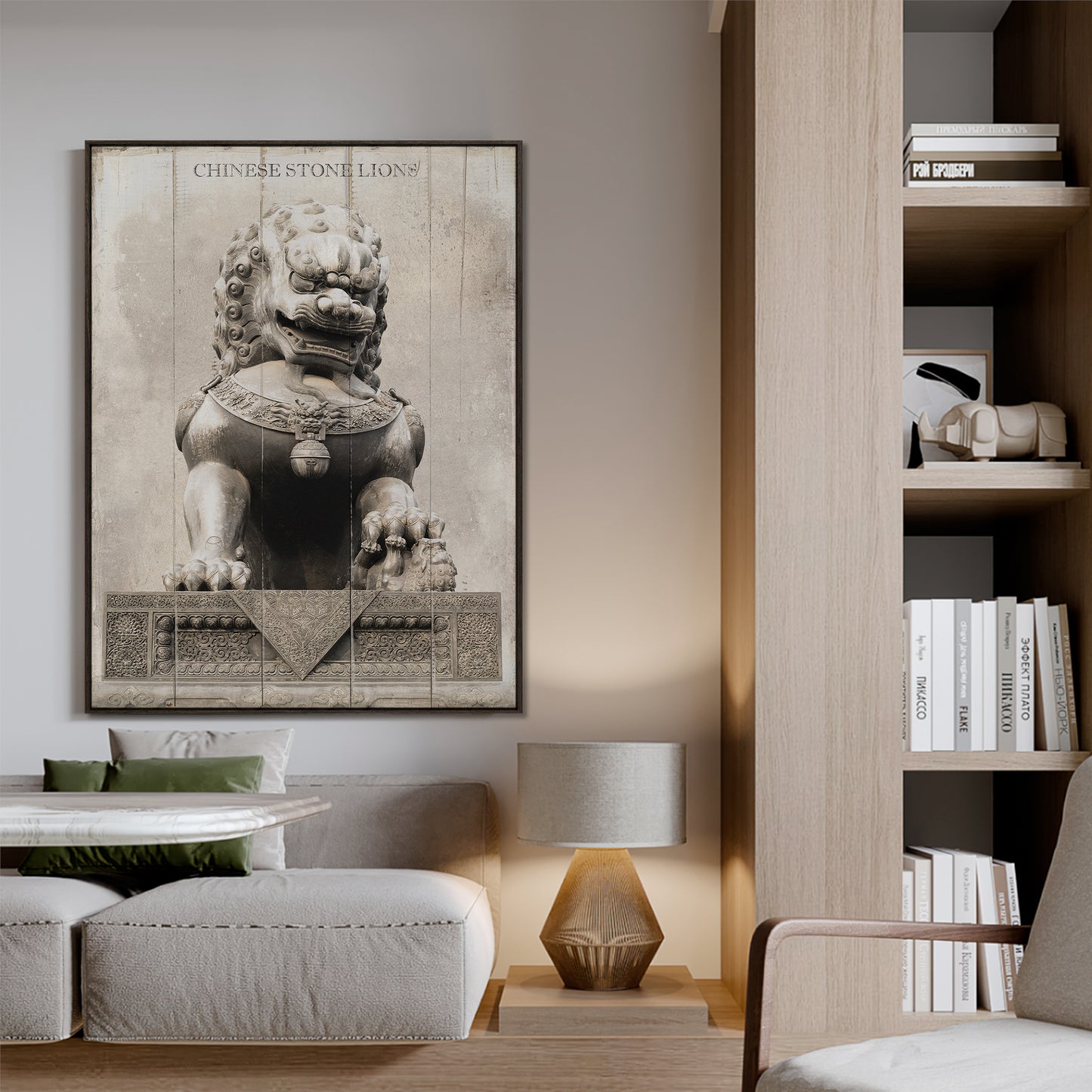 "stone lion"hand-stretched canvas prints