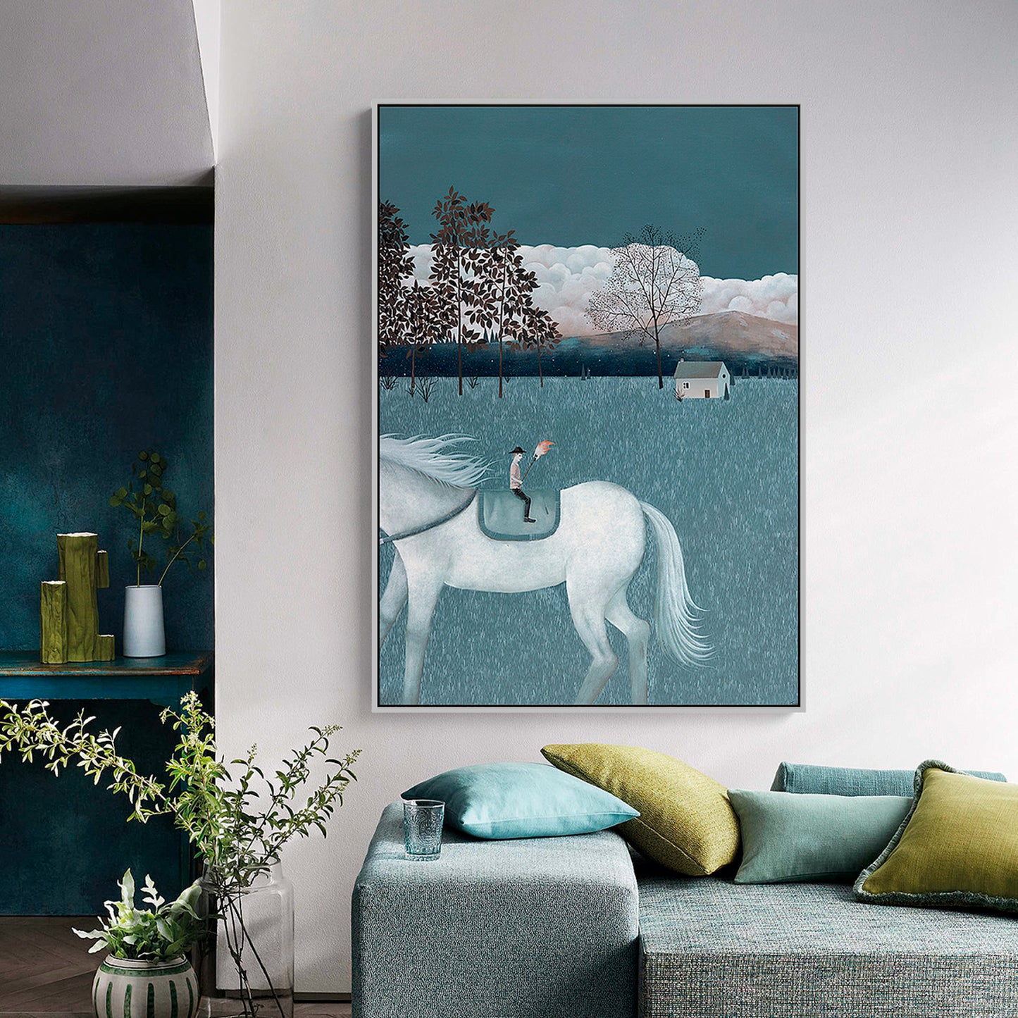 Metal Floating Picture Frame for Canvas Oil Painting, DIY Canvas Picture Frame, 1.5 Inch Depth for Canvas Prints Wall Art/Portrait/Landscape Living Room Bedroom Kitchen Decor (silver)