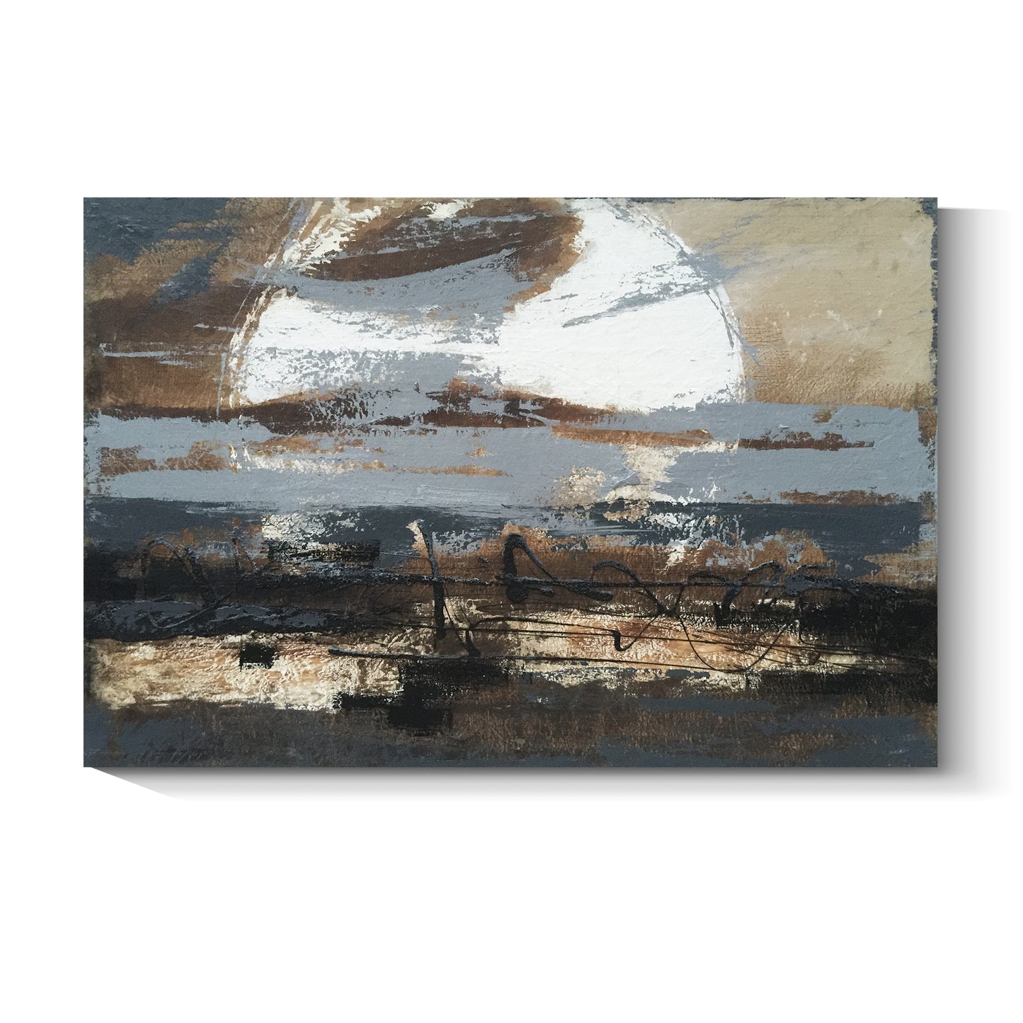Banner modern abstract wall art, hand-painted oil painting