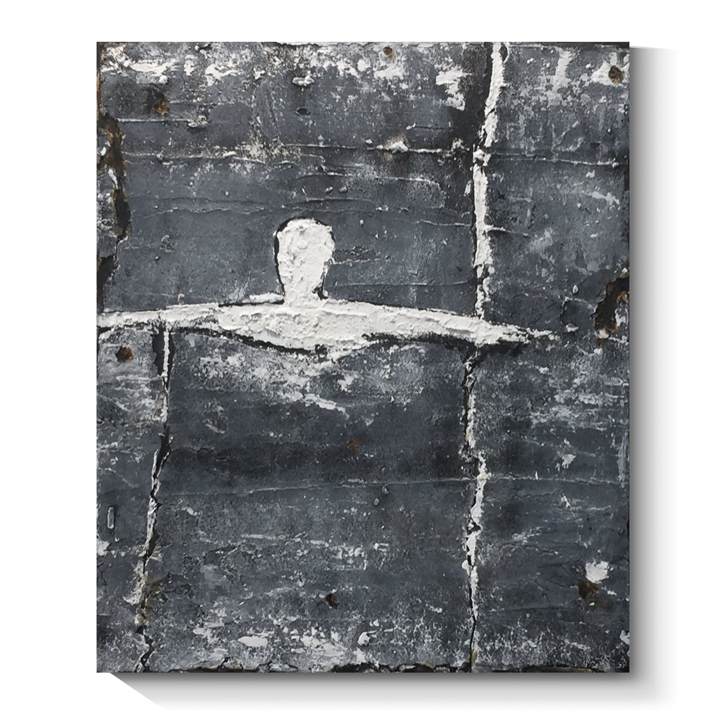 Black, white and gray simple wall art, hand-painted oil painting