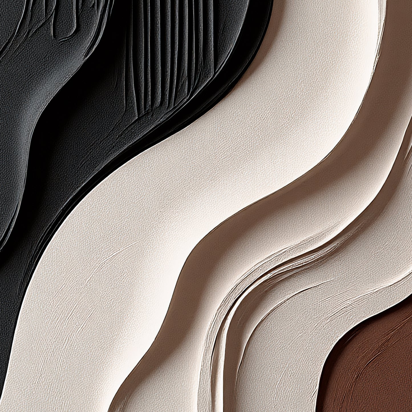 Beige and Brown Black Wall Sculptures, 3D Wood Wall Art, Minimalist Wall Hanging Home Decor