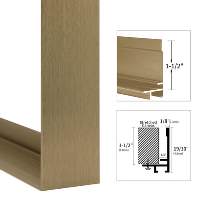 Metal Floating Picture Frame for Canvas Oil Painting, DIY Canvas Picture Frame, 1.5 Inch Depth for Canvas Prints Wall Art/Portrait/Landscape Living Room Bedroom Kitchen Decor (bronze)