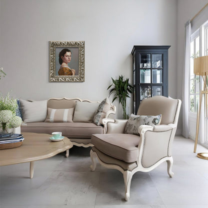 Solid Wood Frame for 8x10 Canvas Paintings, Finished Antique Ornate Retro Silver Canvas Frames for Oil Painting Art Prints, for Home Living Room Wall Decor (Empty Frame Only, No Backboard and Glass)