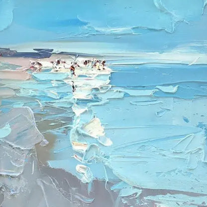 'Touching the Sea'Hand drawn oil painting