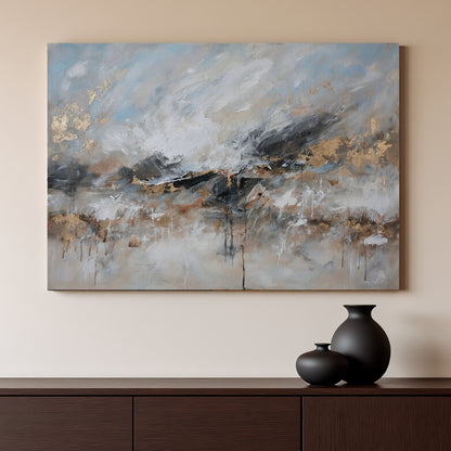 Banner modern abstract wall art, hand-painted oil painting