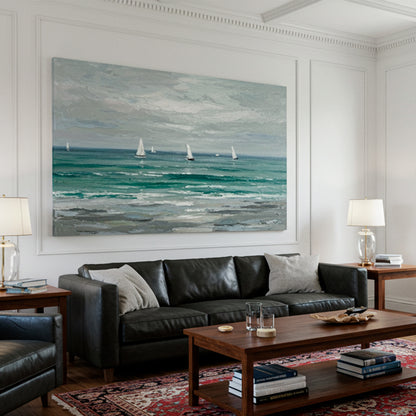 Banner modern abstract wall art, hand-painted oil painting