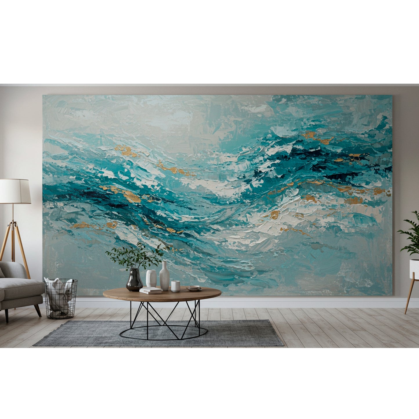 Banner modern abstract wall art, hand-painted oil painting