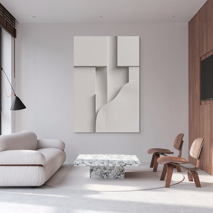 Beige Wall Sculptures, 3D Wood Wall Art, Minimalist Wall Hanging Home Decor