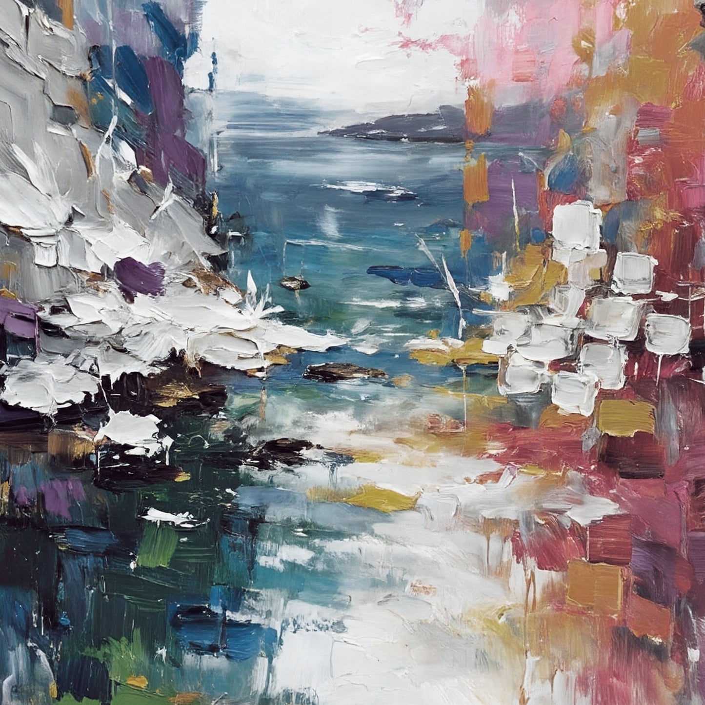 Modern abstract wall art, hand-painted oil painting