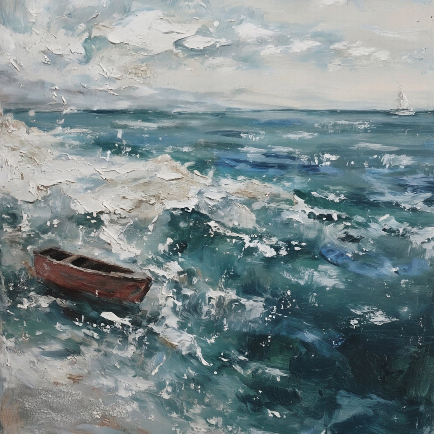 Modern abstract wall art, hand-painted oil painting