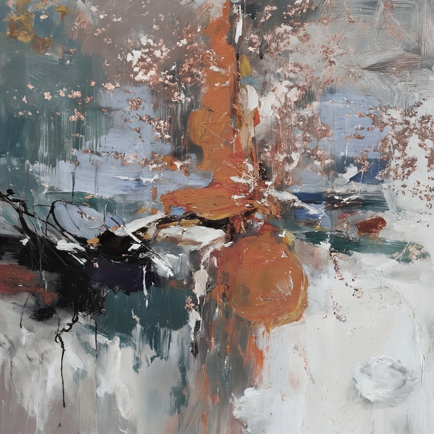 Modern abstract wall art, hand-painted oil painting