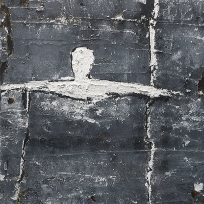 Black, white and gray simple wall art, hand-painted oil painting