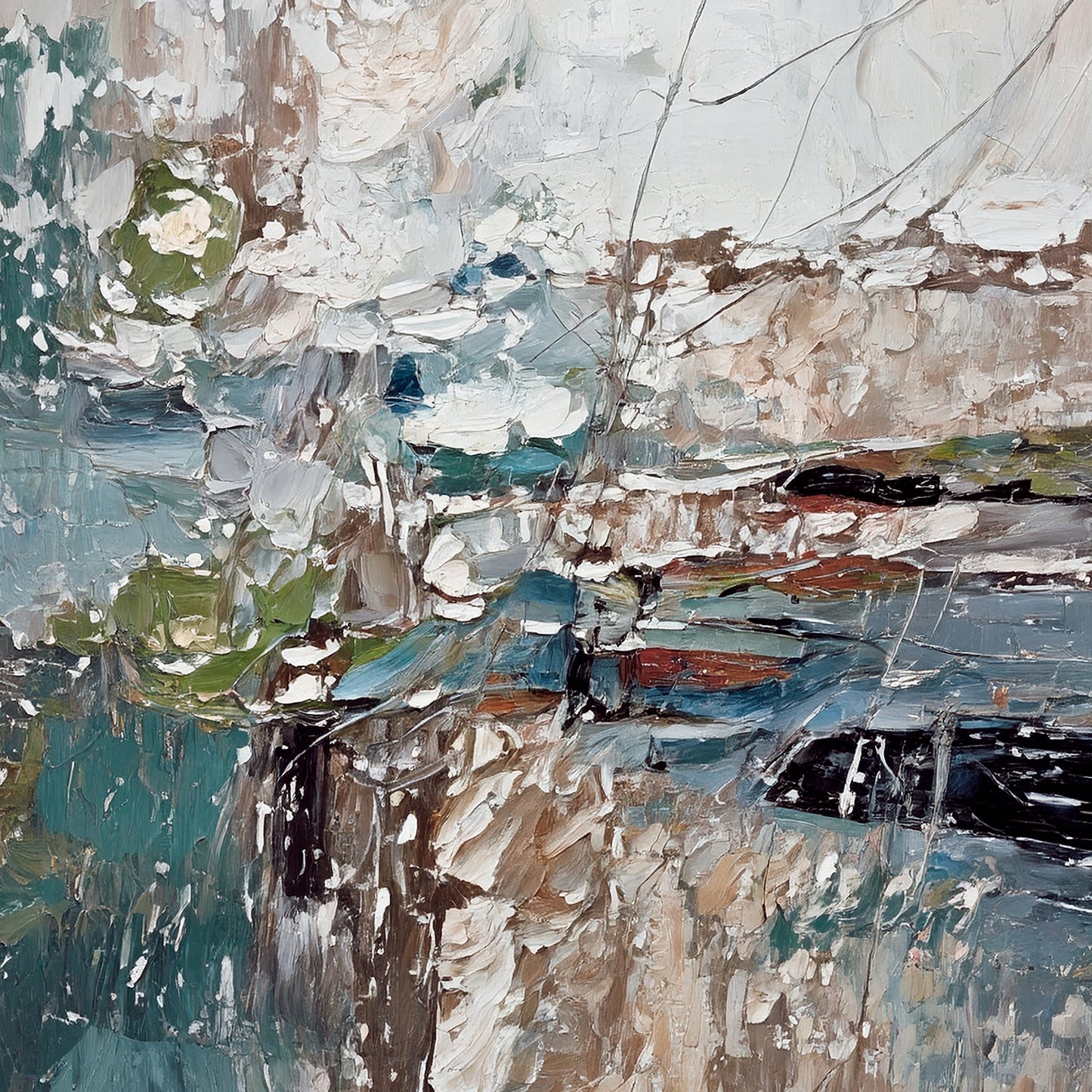 Modern abstract wall art, hand-painted oil painting