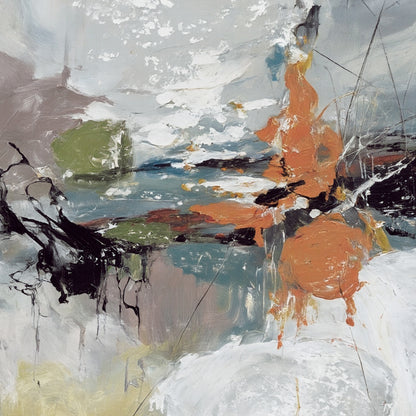 Modern abstract wall art, hand-painted oil painting