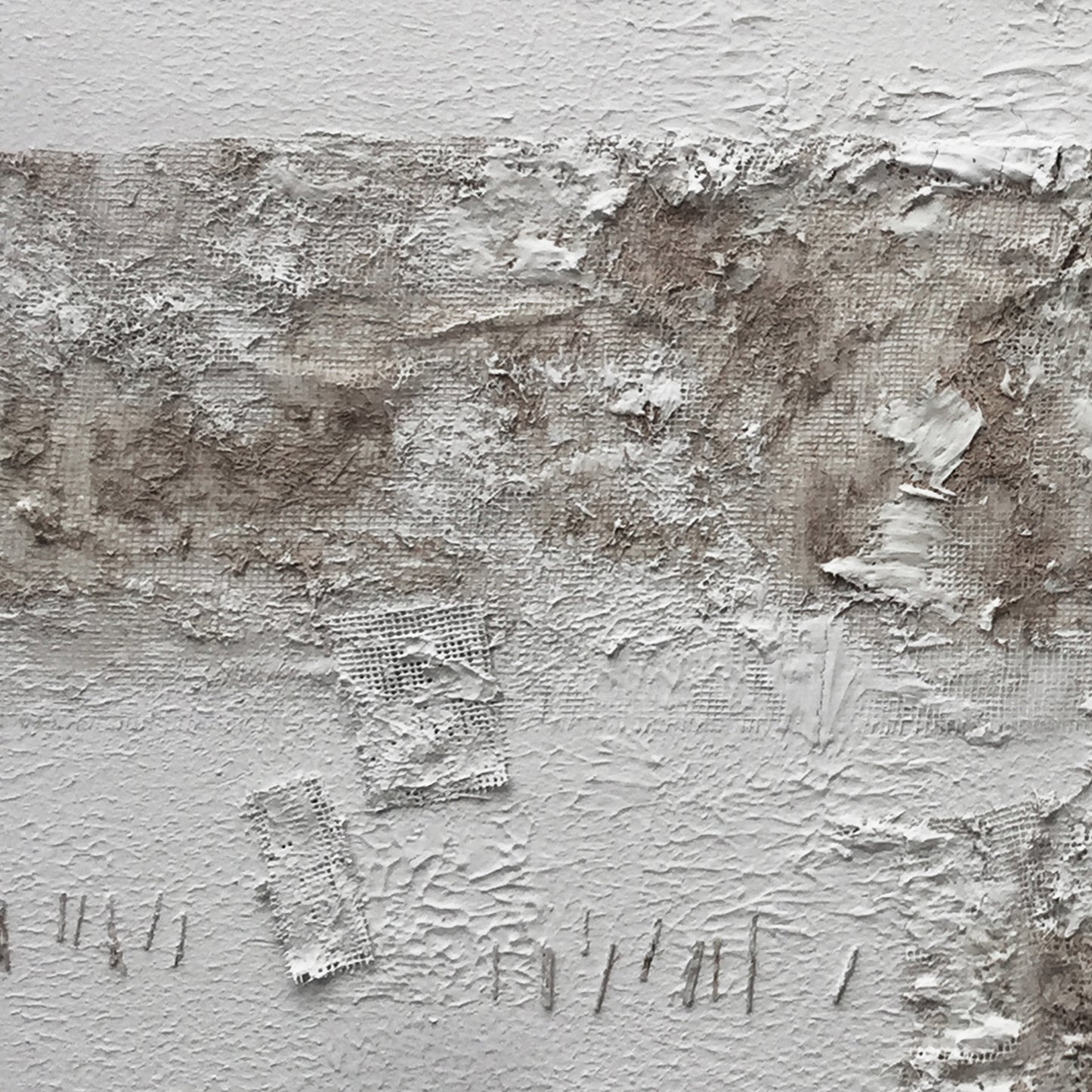 Gray+white wall art, hand-painted oil painting