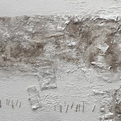 Gray+white wall art, hand-painted oil painting