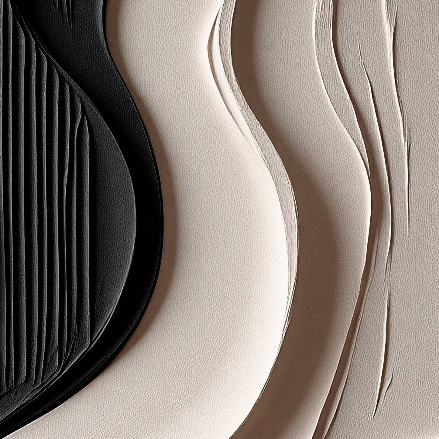 Beige and Brown Black Wall Sculptures, 3D Wood Wall Art, Minimalist Wall Hanging Home Decor