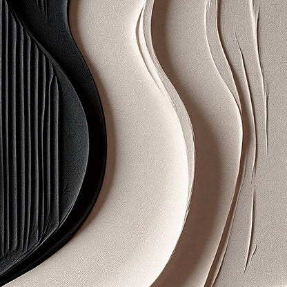 Beige and Brown Black Wall Sculptures, 3D Wood Wall Art, Minimalist Wall Hanging Home Decor