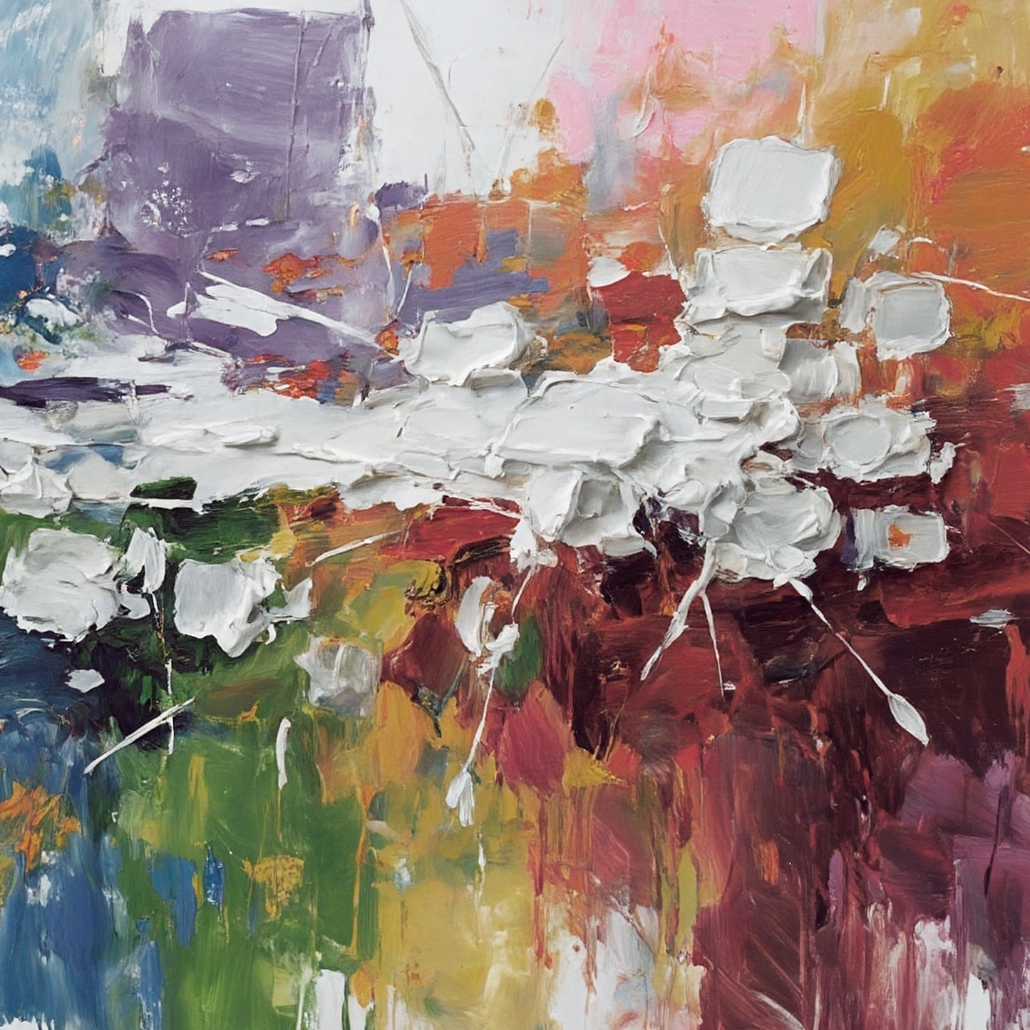 Modern abstract wall art, hand-painted oil painting