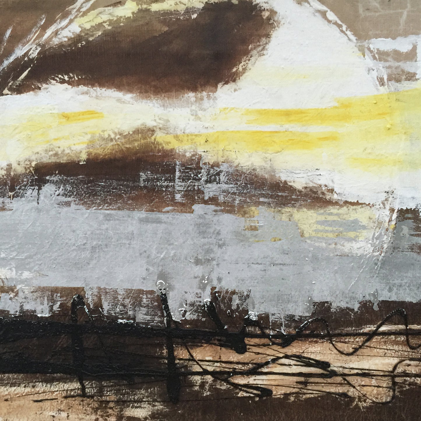 Banner modern abstract wall art, hand-painted oil painting
