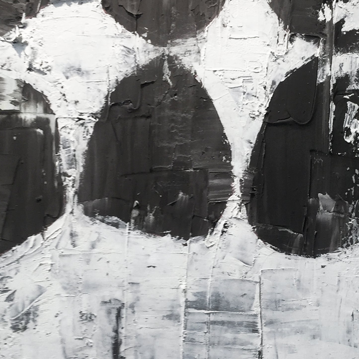 Black, white and gray simple wall art, hand-painted oil painting