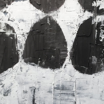 Black, white and gray simple wall art, hand-painted oil painting