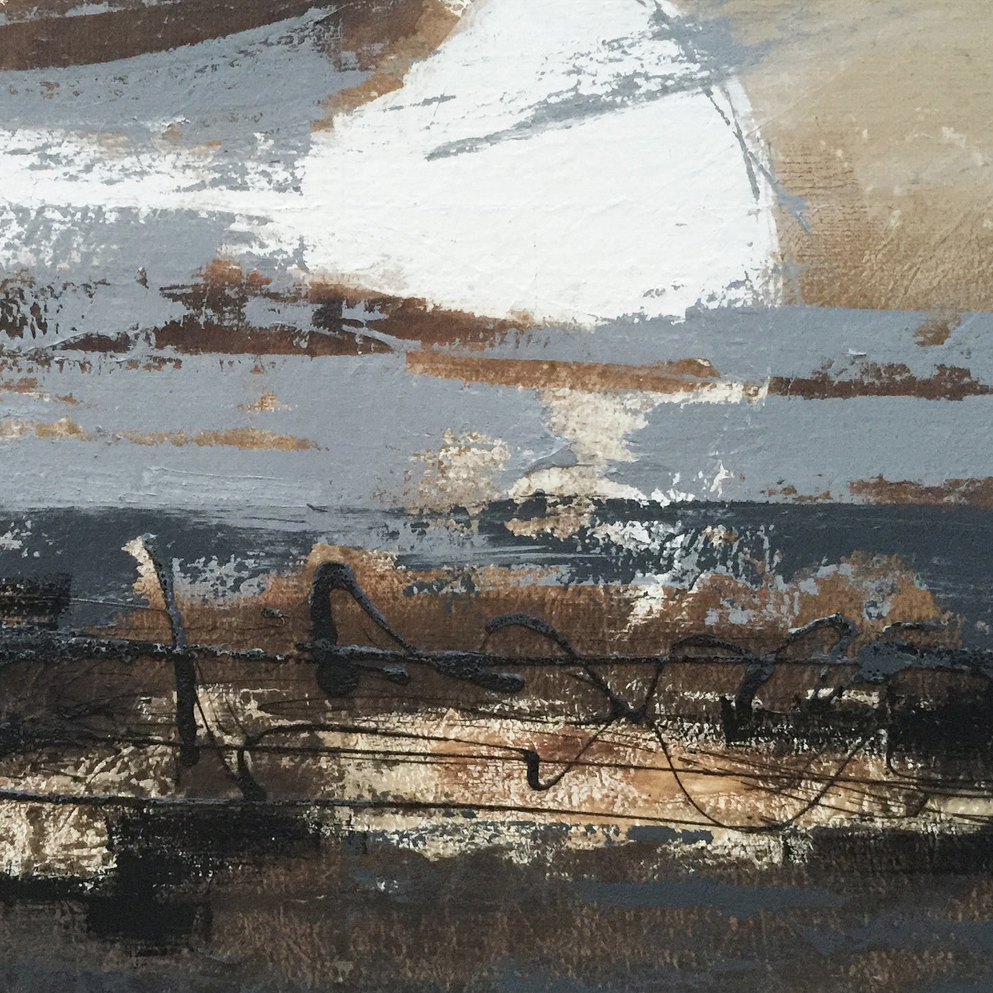 Banner modern abstract wall art, hand-painted oil painting