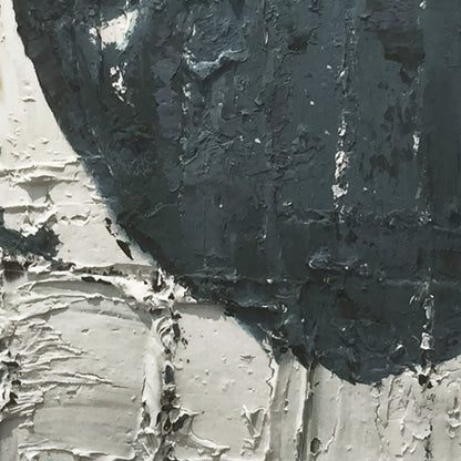 Black, white and gray simple wall art, hand-painted oil painting