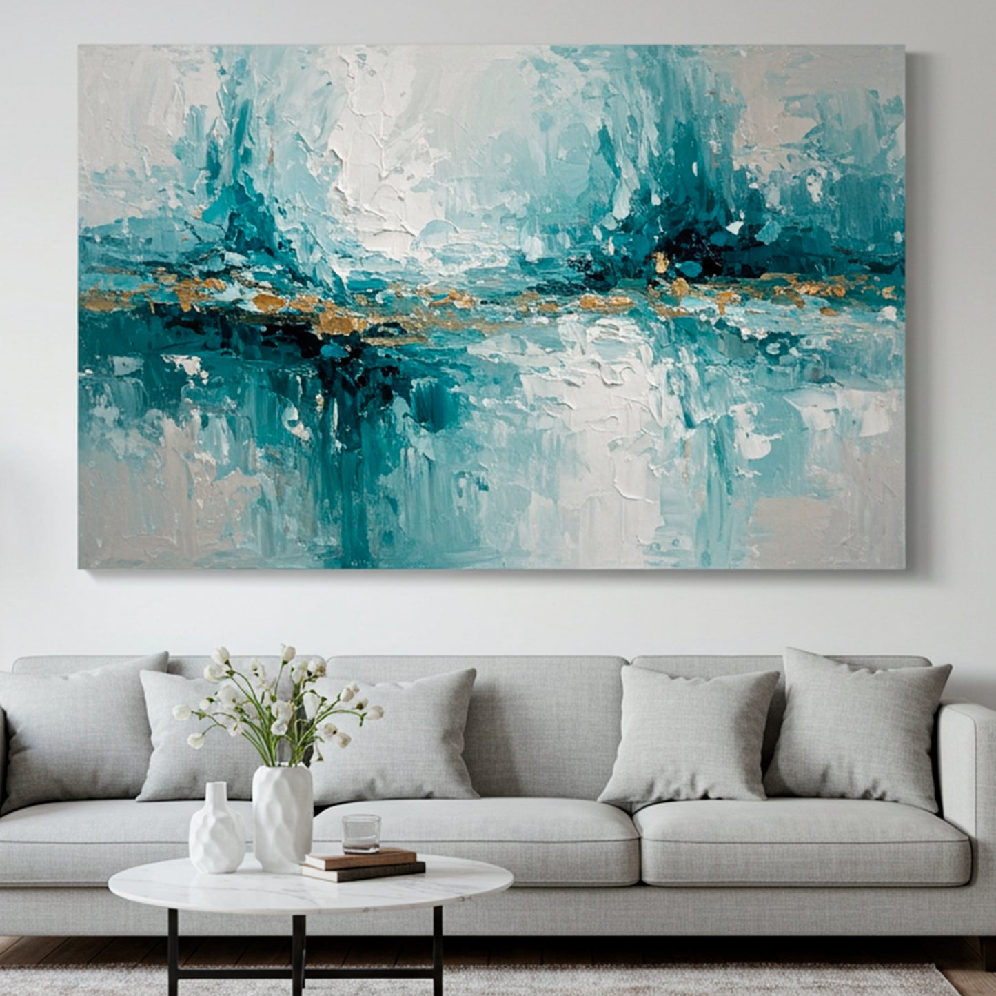Banner modern abstract wall art, hand-painted oil painting