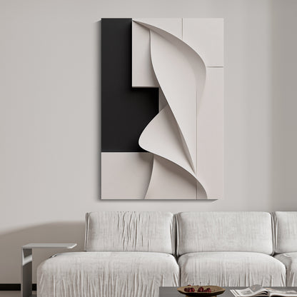 Beige and black Wall Sculptures, 3D Wood Wall Art, Minimalist Wall Hanging Home Decor