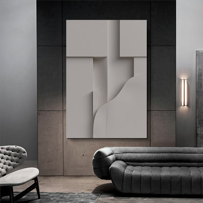 Beige Wall Sculptures, 3D Wood Wall Art, Minimalist Wall Hanging Home Decor