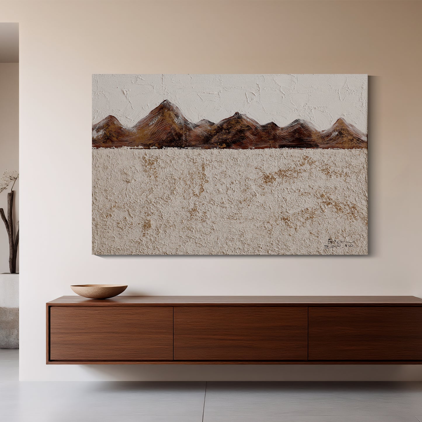 Banner modern abstract wall art, hand-painted oil painting