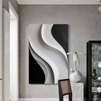 Beige and black Wall Sculptures, 3D Wood Wall Art, Minimalist Wall Hanging Home Decor