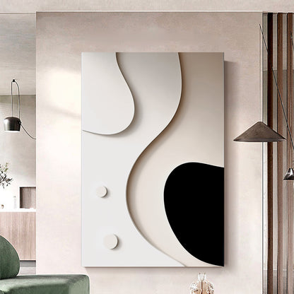 Beige and black Wall Sculptures, 3D Wood Wall Art, Minimalist Wall Hanging Home Decor